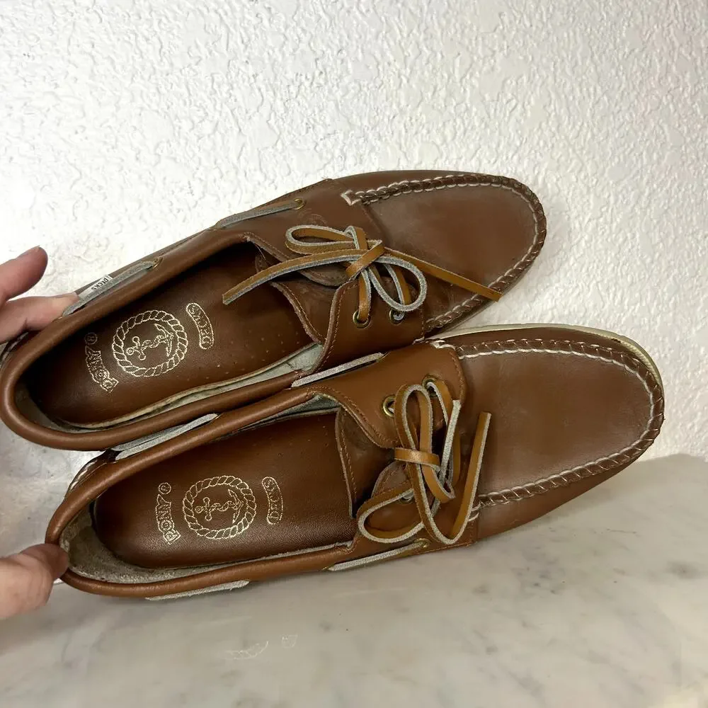 Pony Boat Decks Shoes Mens Size 7 Brown Loafer Preppy